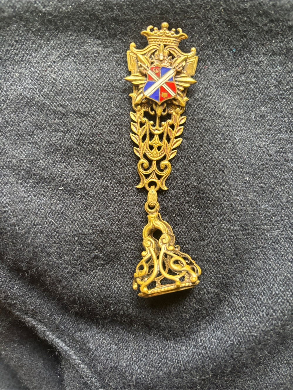 Unique Antique Heraldic-Style Brooch